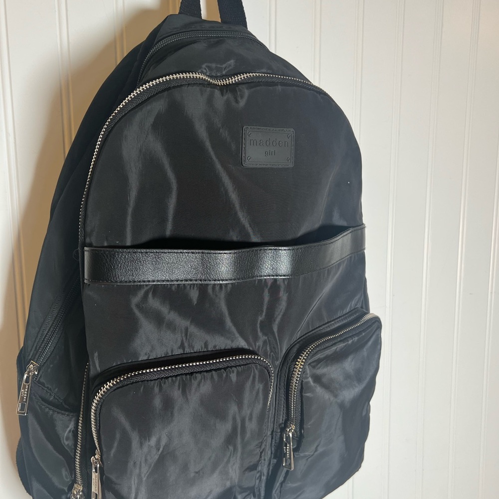 Satin Silky Nylon Madden Girl Backpack Medium Sized Multiple pockets